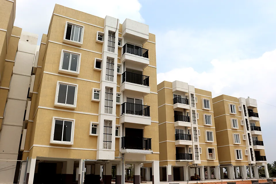 Residential tower in Bengaluru with EUMAX uPVC windows on every floor
